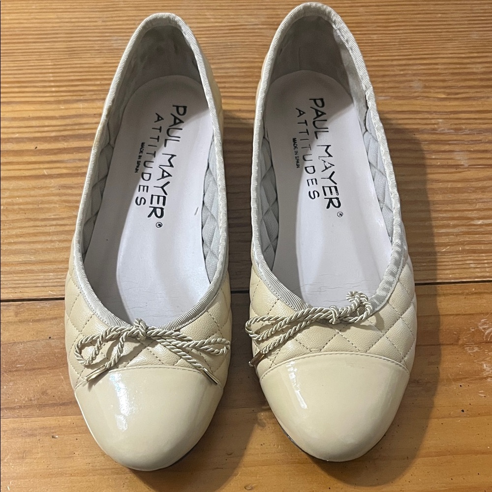 Paul Mayer quilted leather ballet flats, size 6.5